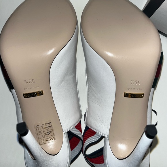 AUTHENTIC GUCCI Slingback Pumps 39 + White - Picture 2 of 8